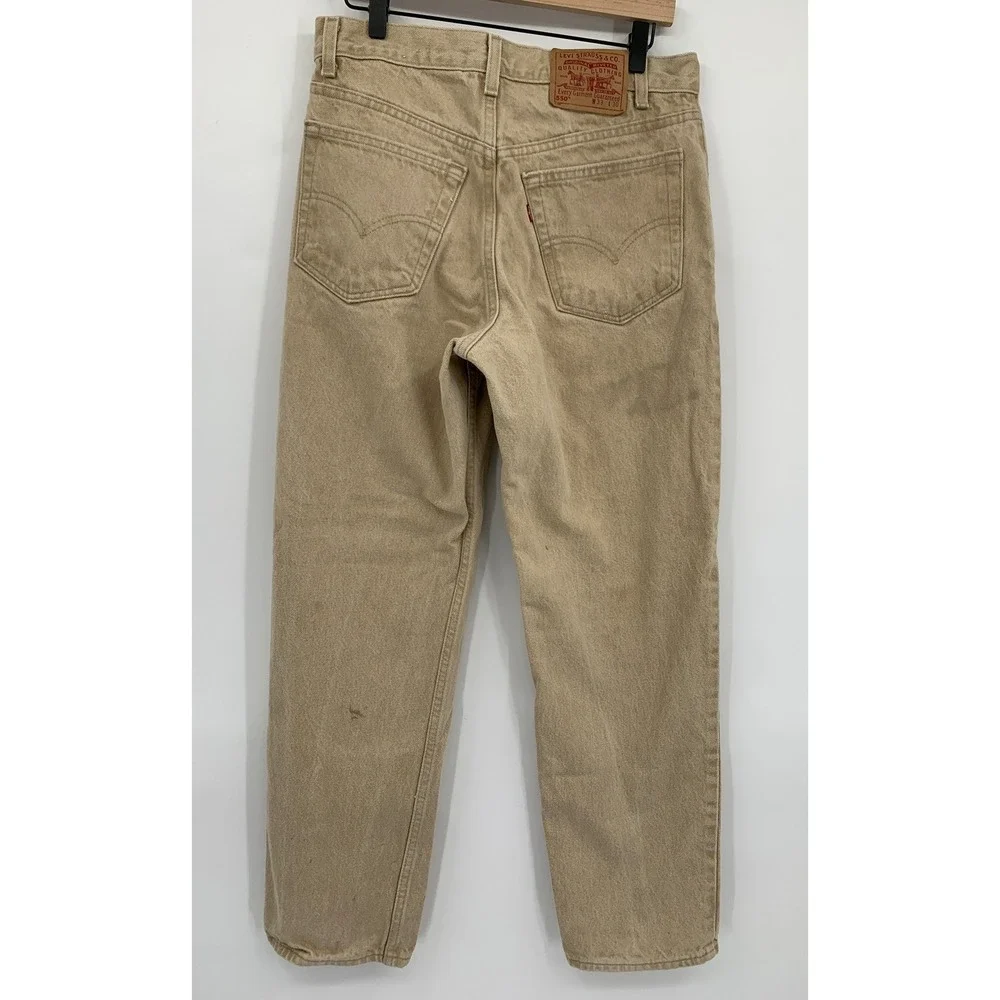 Vintage Levi 550 Jeans Mens 32x30 Beige Relaxed Made USA Distressed (Tag 33x30)